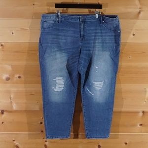 Cropped Jegging Ava & Viv Faded Torn Jeans 24W